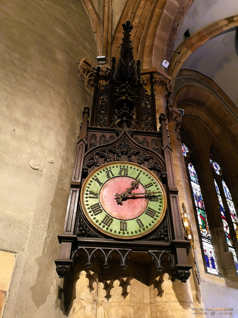 Gotische Uhr Saint Eglise Martin Colmar Elsass Frankreich